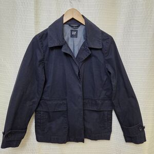 GAP Short Macintosh Jacket Barn Coat Canvas Navy Women’s L